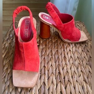 NEW SOL SANA ELLA 4" ROUND WOOD BLOCK HEEL DRESS SANDALS US SIZE 6